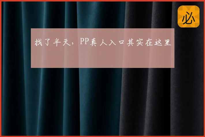 找了半天，PP真人入口其实在这里